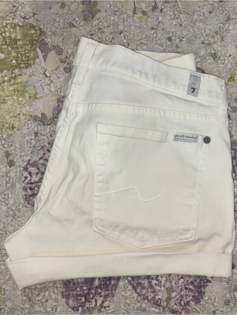 7 For All Mankind White Women's Jean Shorts